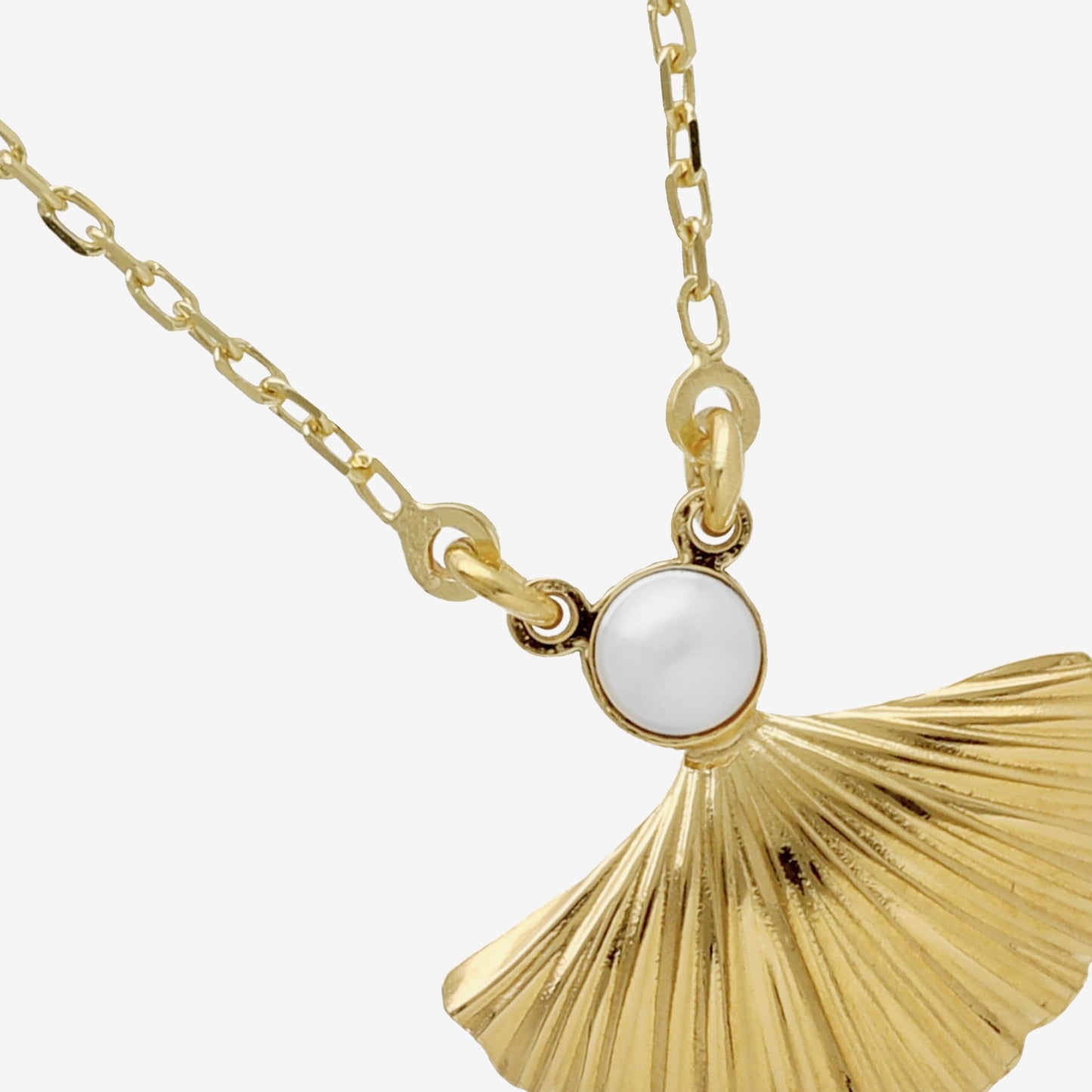 Sterling Silver Short necklace fan pearl from Tokyo