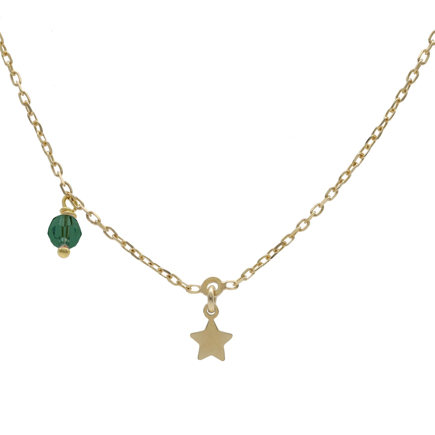 Gold plated Sterling Silver Short necklace star pearl from Alice