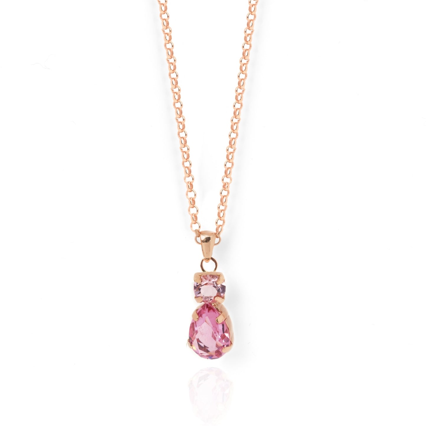 Rose Gold plated Sterling Silver Short necklace drop crystal from Louis