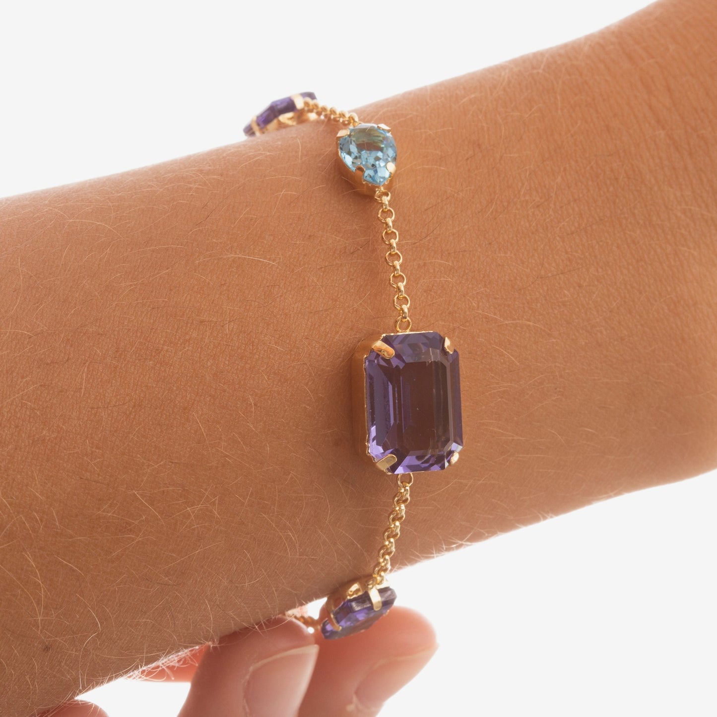 Pulsera cristal morado en Plata de Balance