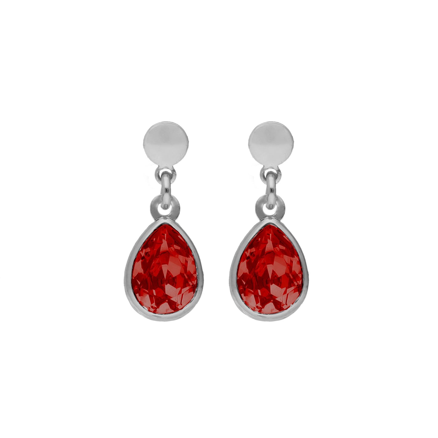 Rhodium Plated Sterling Silver Short earrings drop crystal from Essential