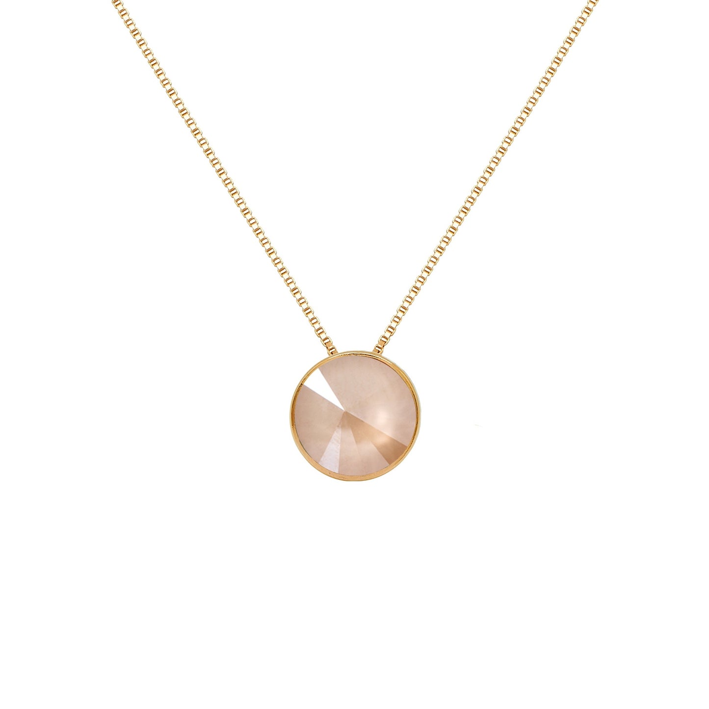 Rose Gold plated Sterling Silver Short necklace 11,5mm circle crystal from Basic