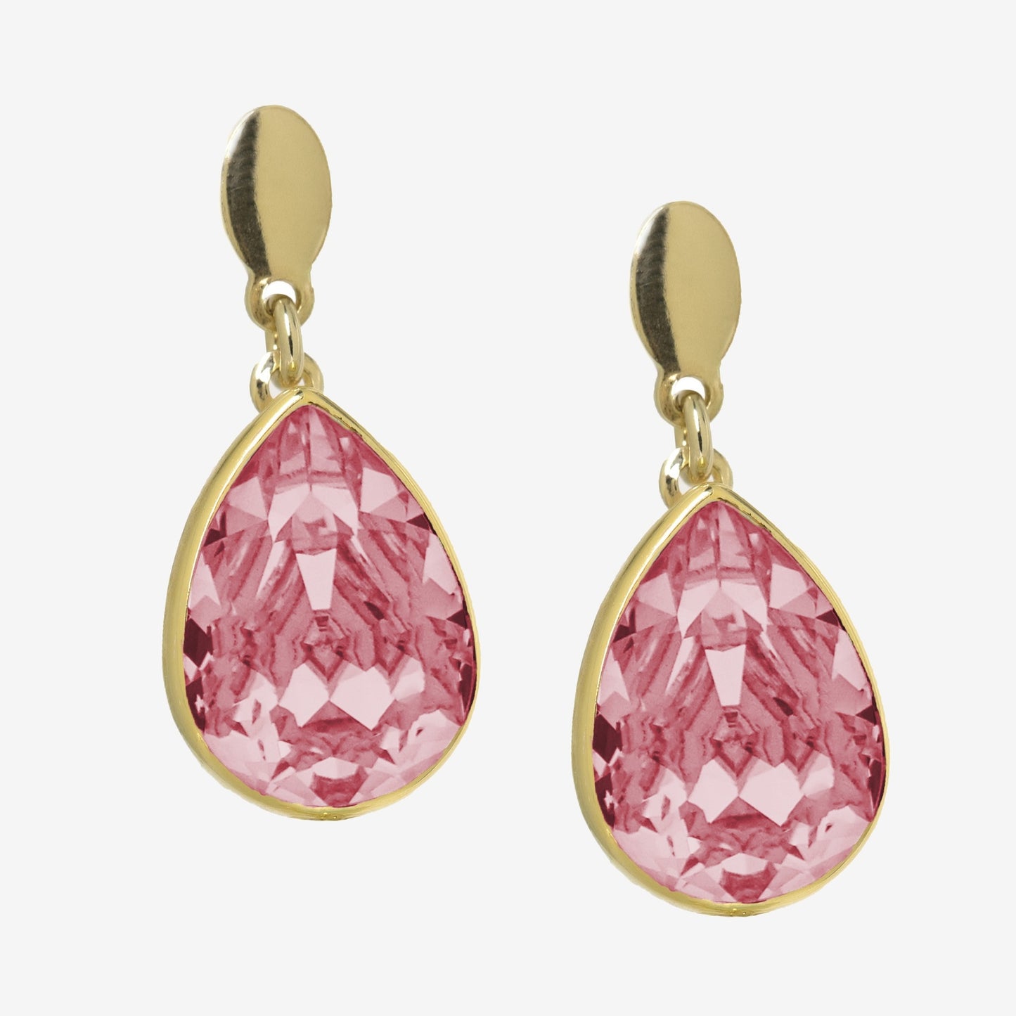 Gold plated Sterling Silver Short earrings drop crystal from Magnolia