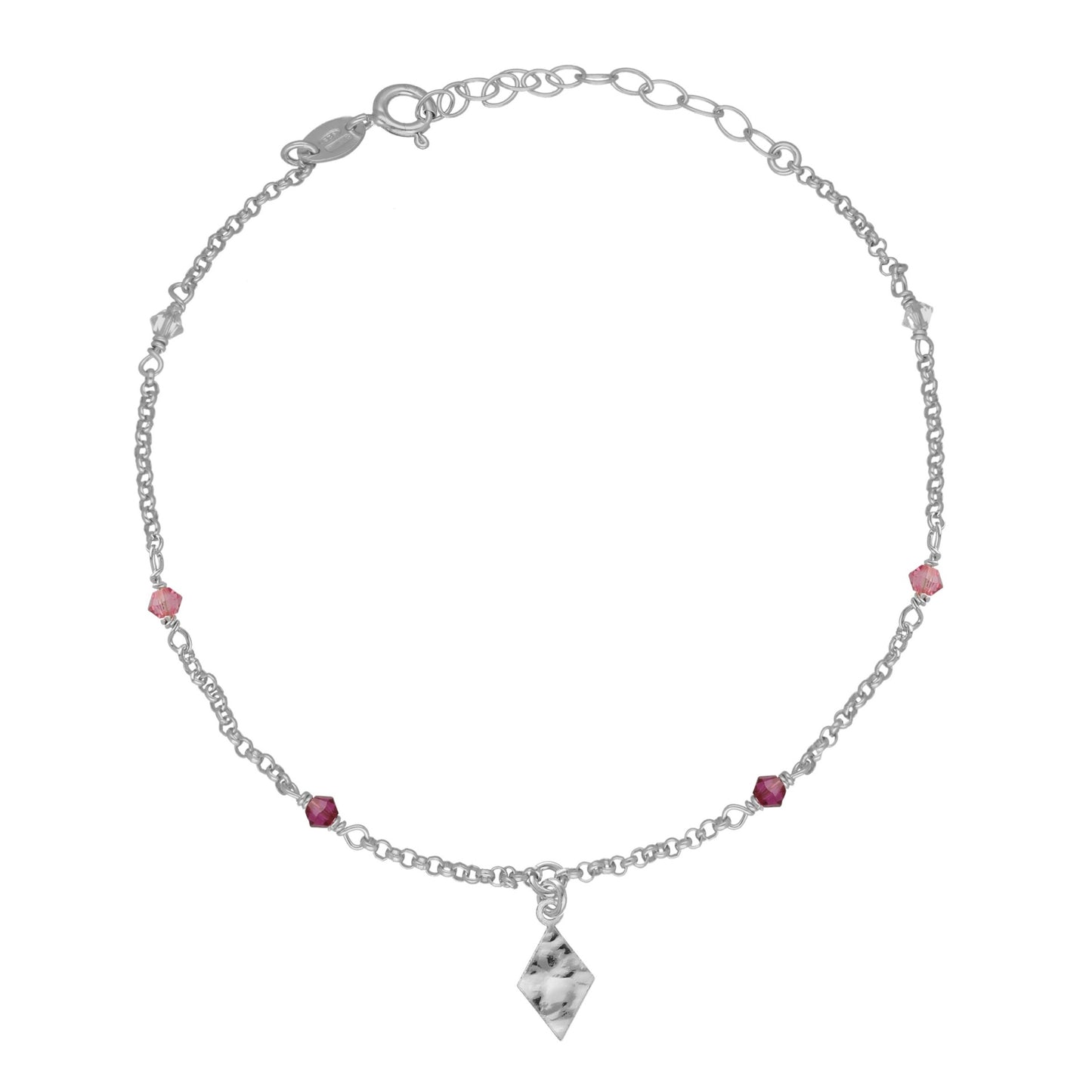 Sterling Silver Anklet crystal