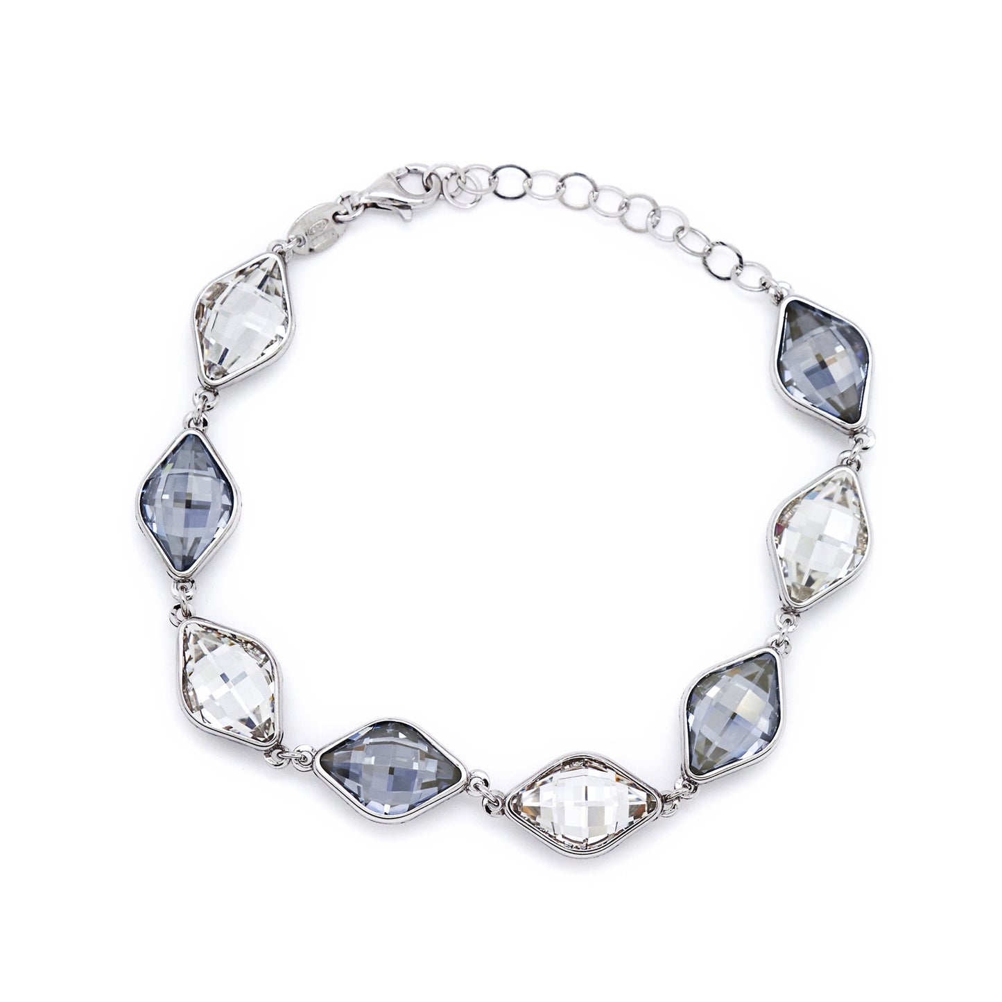 Rhodium Plated Sterling Silver Bracelet crystal from Classic