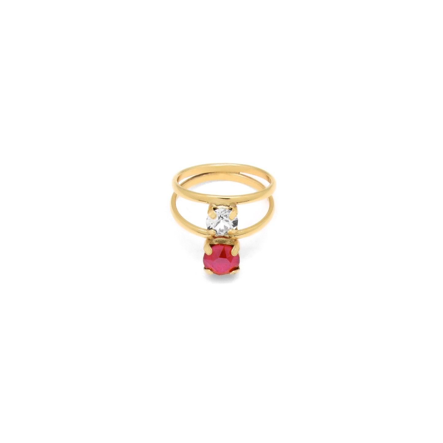 Gold plated Sterling Silver Ring crystal from Ayna