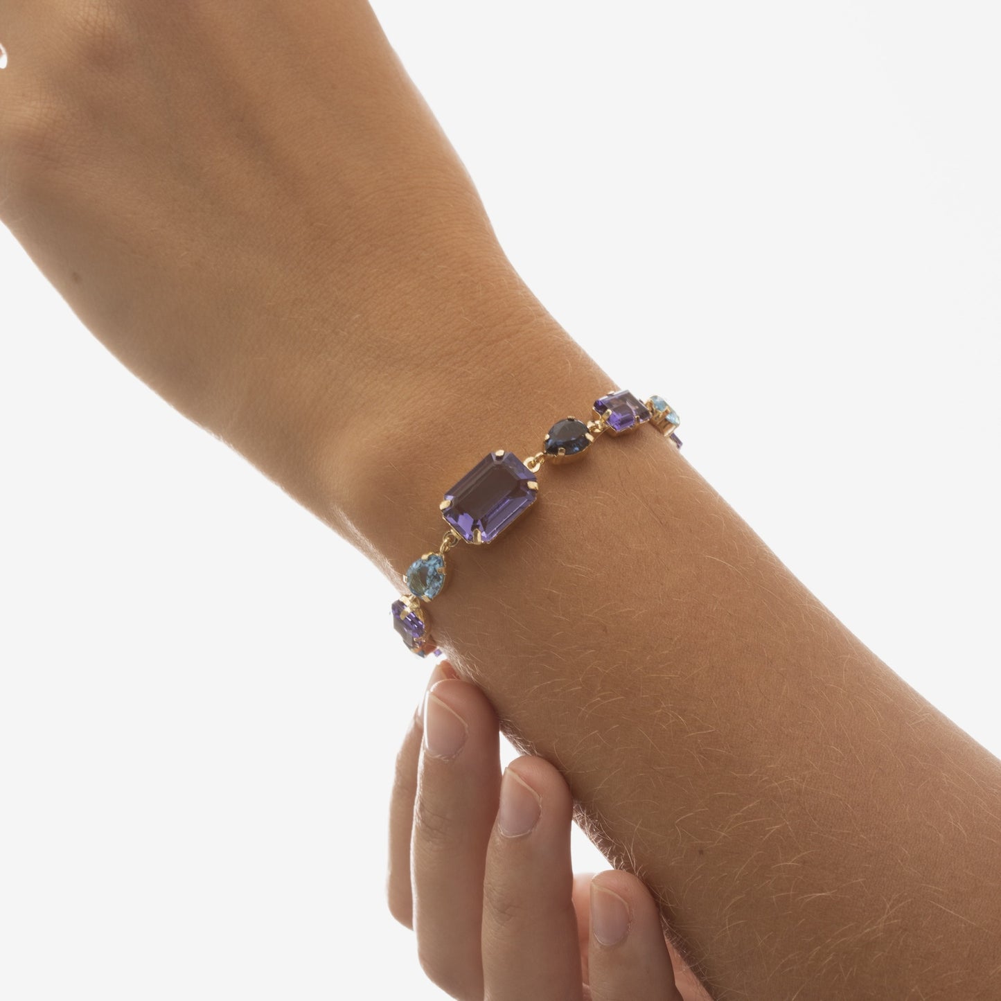 Pulsera cristal morado en Plata de Balance