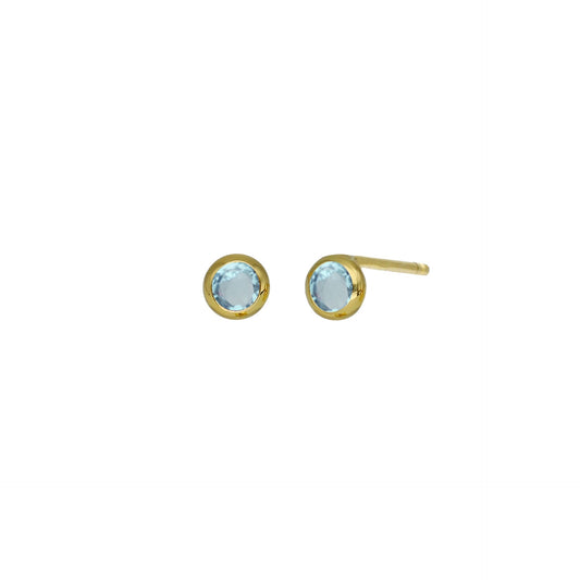 Gold plated Sterling Silver Stud earrings circle crystal from Lis