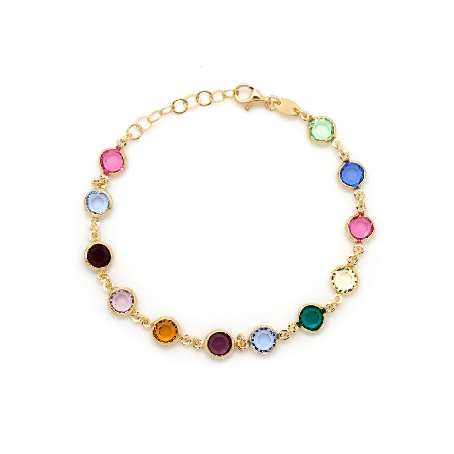 Pulsera círculo cristal multicolor en Plata de Basic