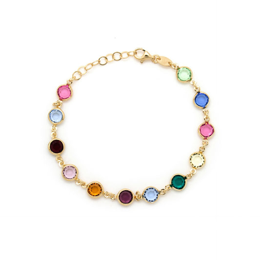 Sterling Silver Bracelet circle multicolor crystal from Basic