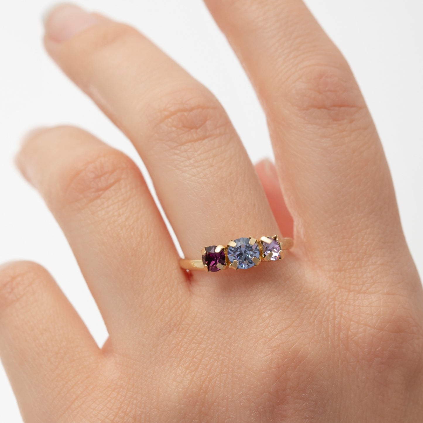 Sterling Silver Adjustable ring multicolor crystal from Velvet