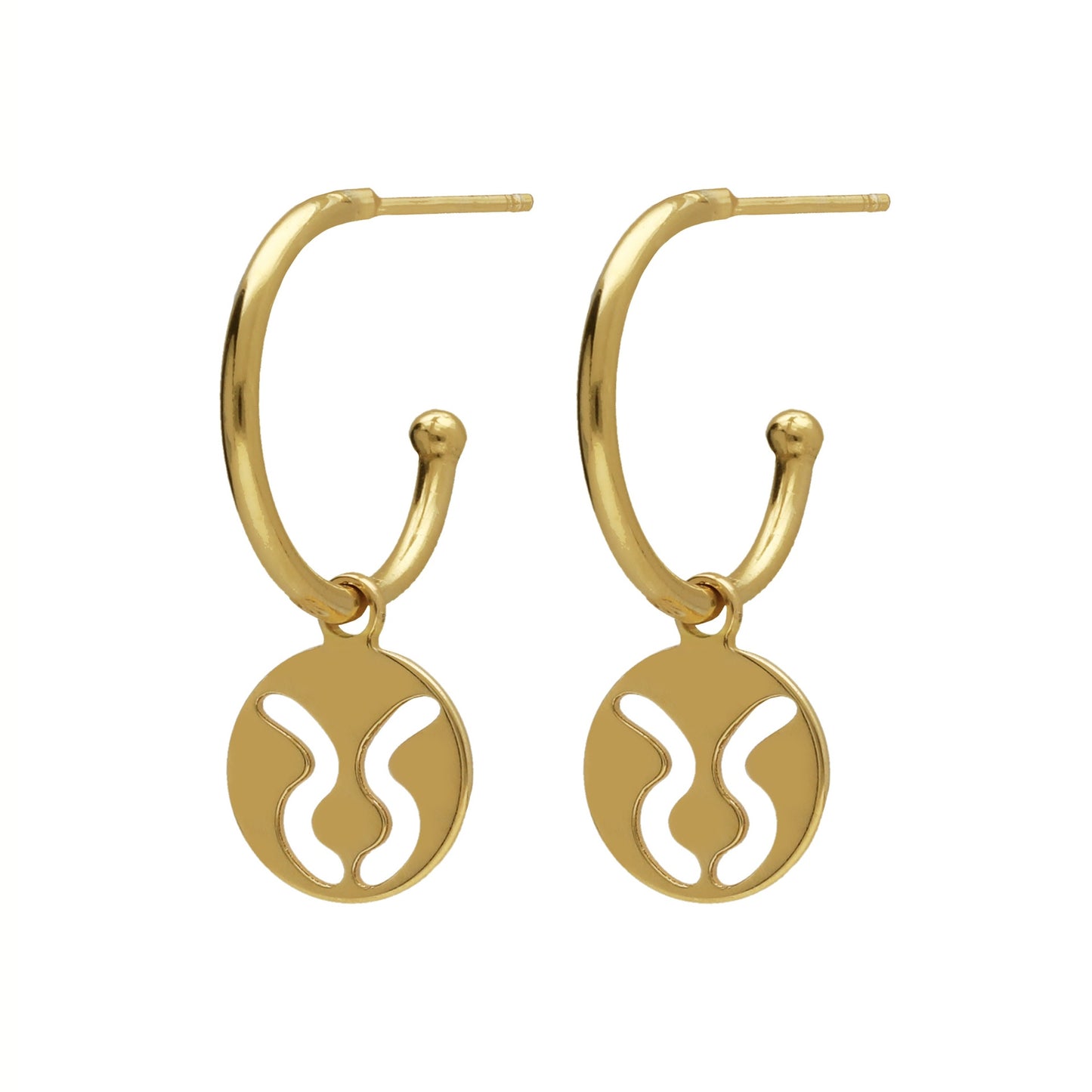 Gold plated Sterling Silver Hoop earrings horoscope from Astra