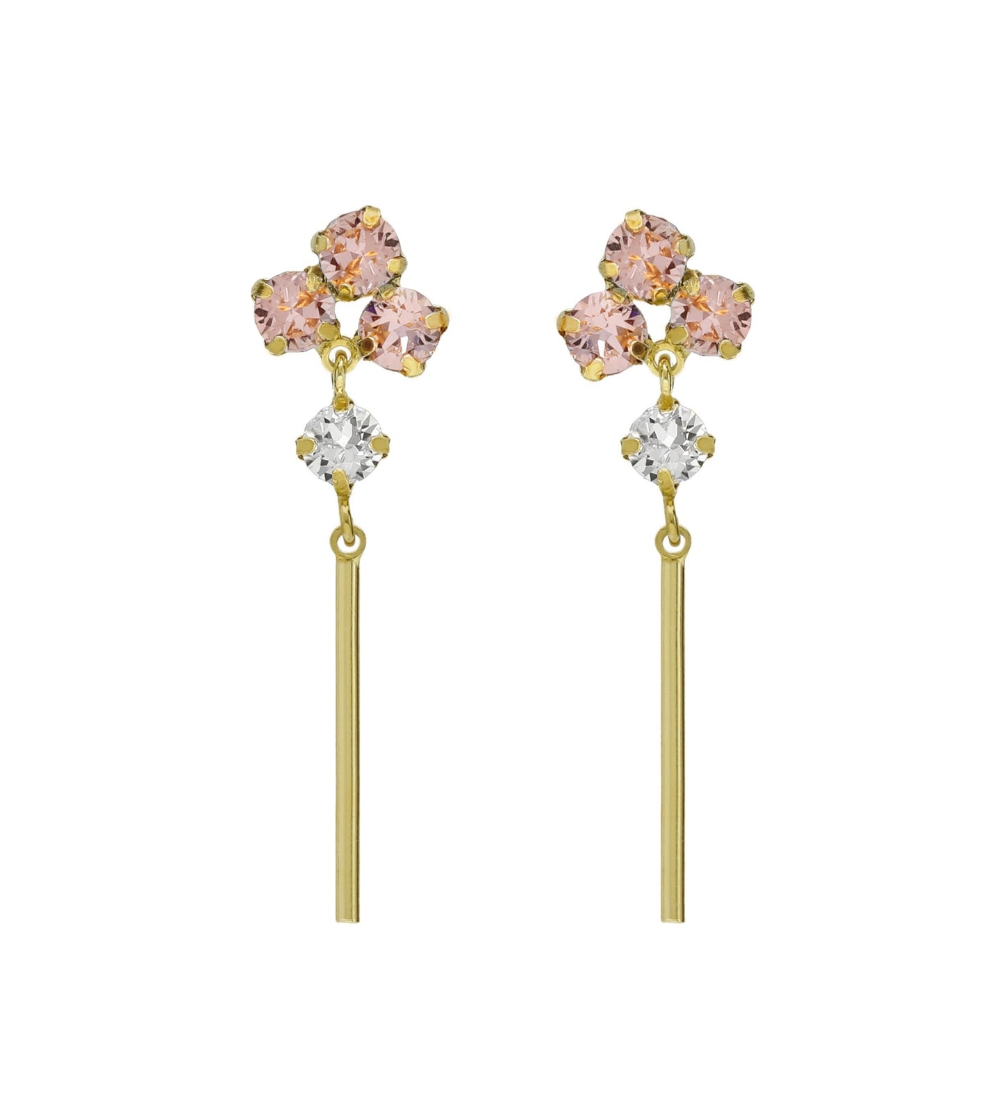 Gold plated Sterling Silver Long earrings crystal from Zahara