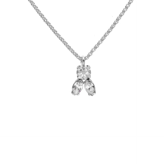 Rhodium Plated Sterling Silver Short necklace white crystal from Melissa