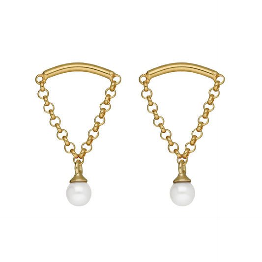 Sterling Silver Short earrings pearl from Milan