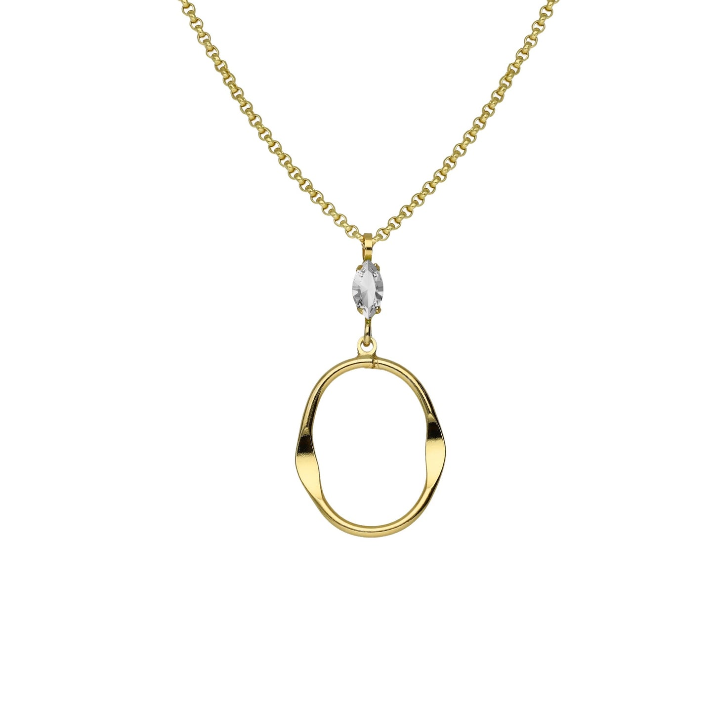 Gold plated Sterling Silver Short necklace crystal from Eleonora