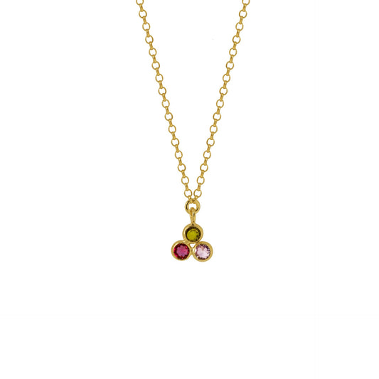 Sterling Silver Short necklace flower multicolor crystal from Juliette