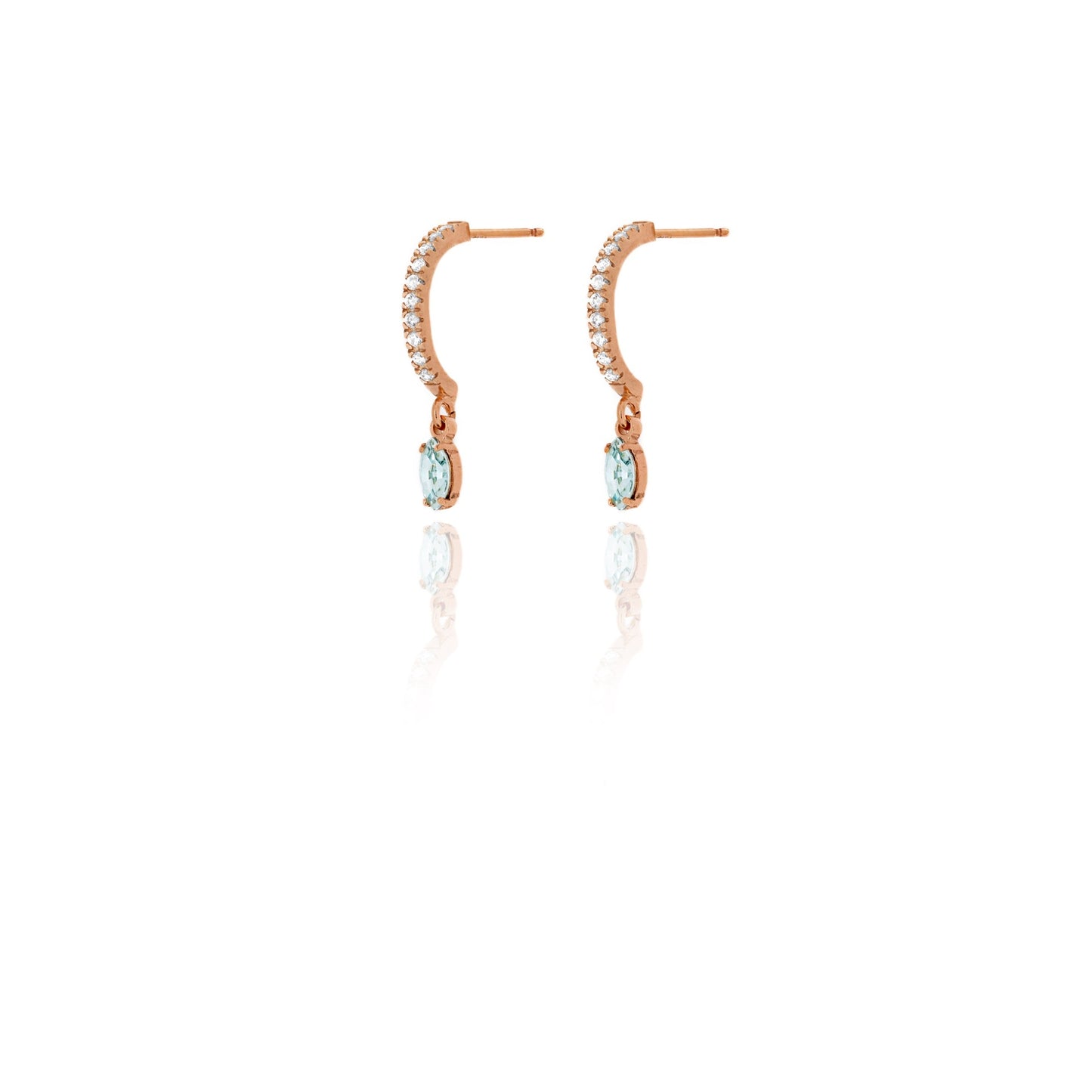 Aqua marquesa hoops in sterling silver