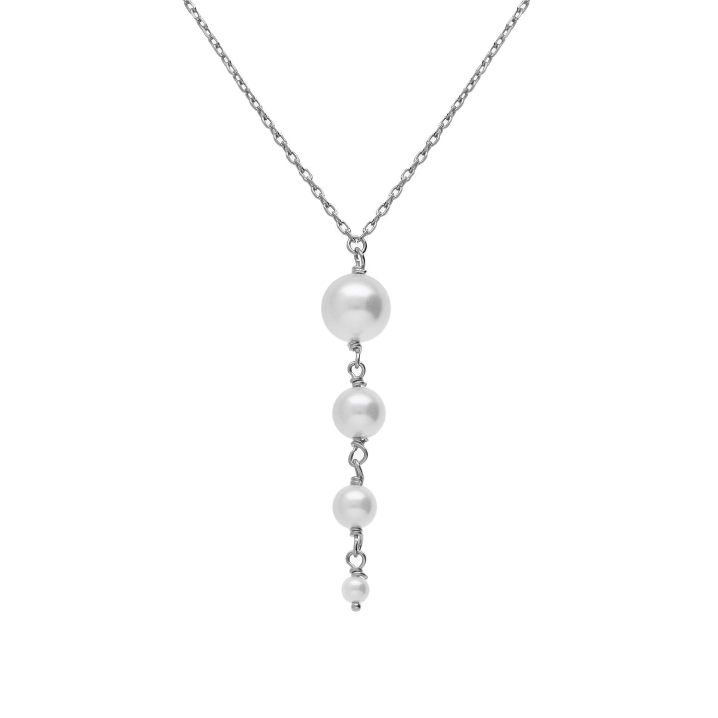 Long necklace with pearl in silver from Aurore