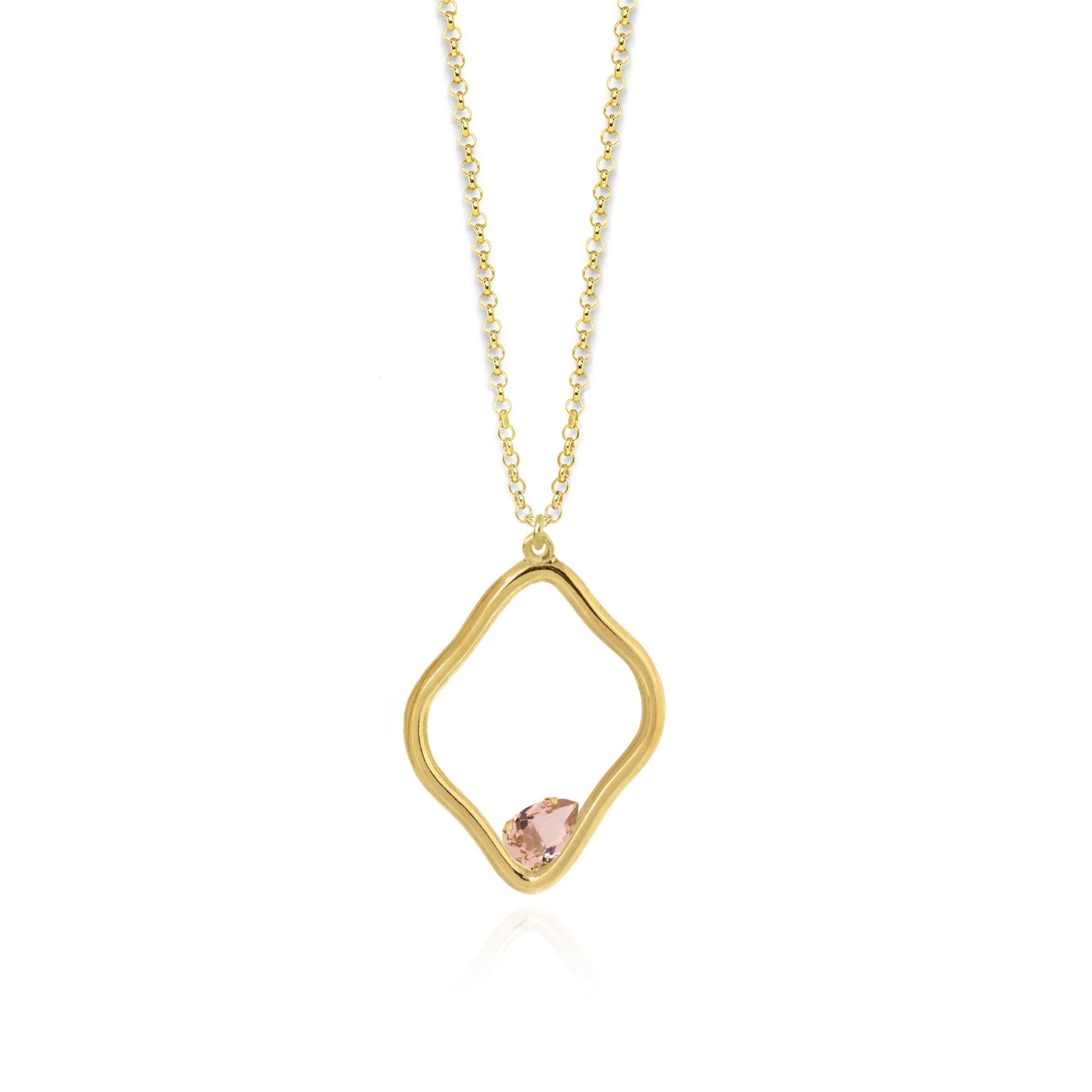 Gold plated Sterling Silver Long necklace drop crystal from Sunset