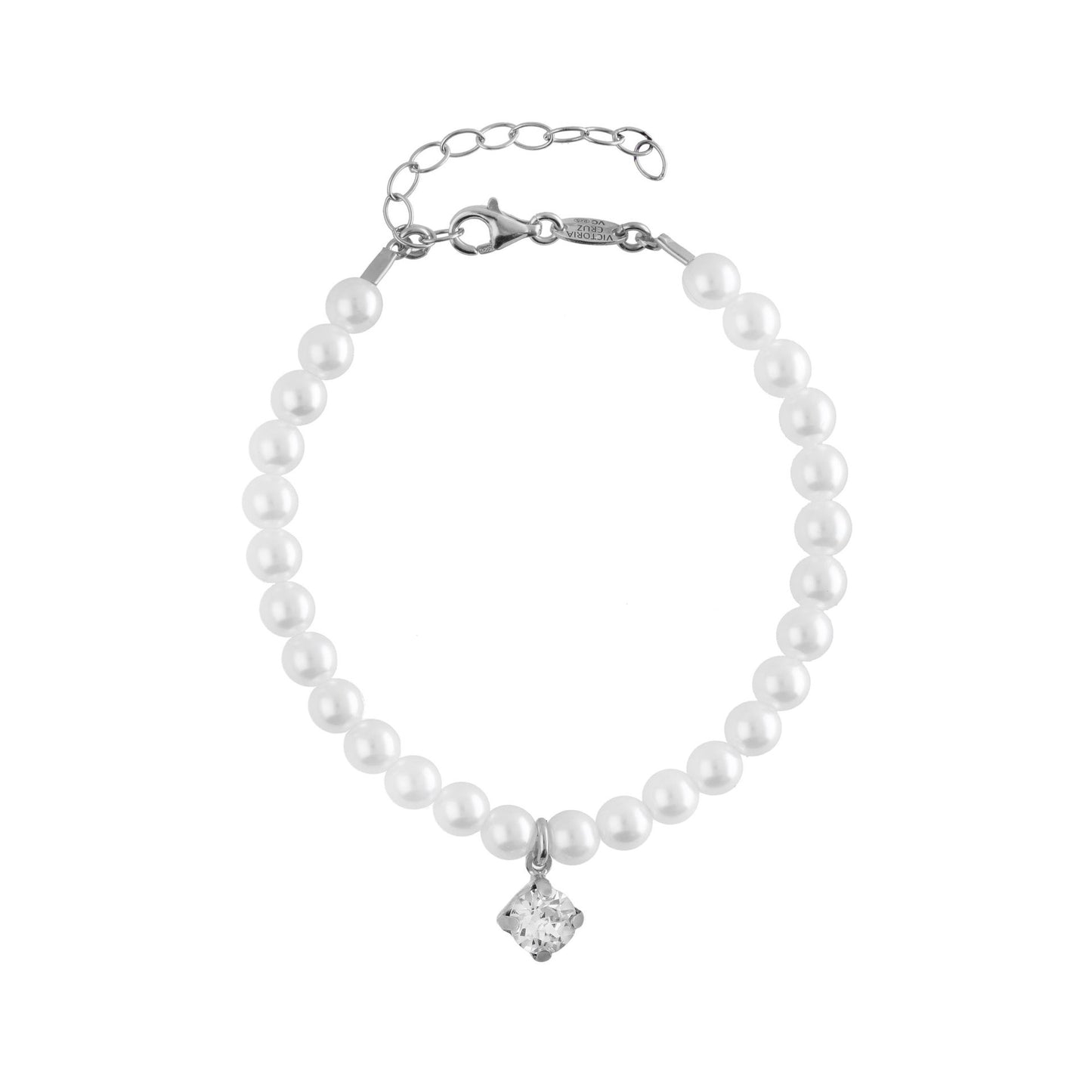 Bracelet with crystals and pearls in silver from Aurore