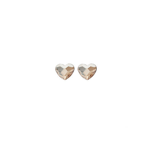 Rose Gold plated Sterling Silver Stud earrings heart crystal from Cuore