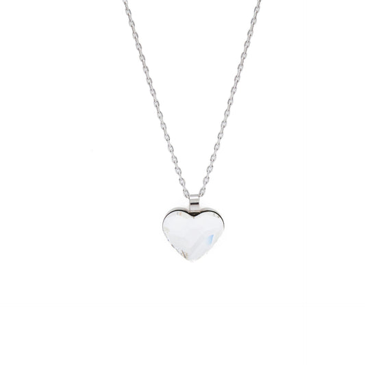 Collar corto corazón cristal en Plata baño rodio de Cuore