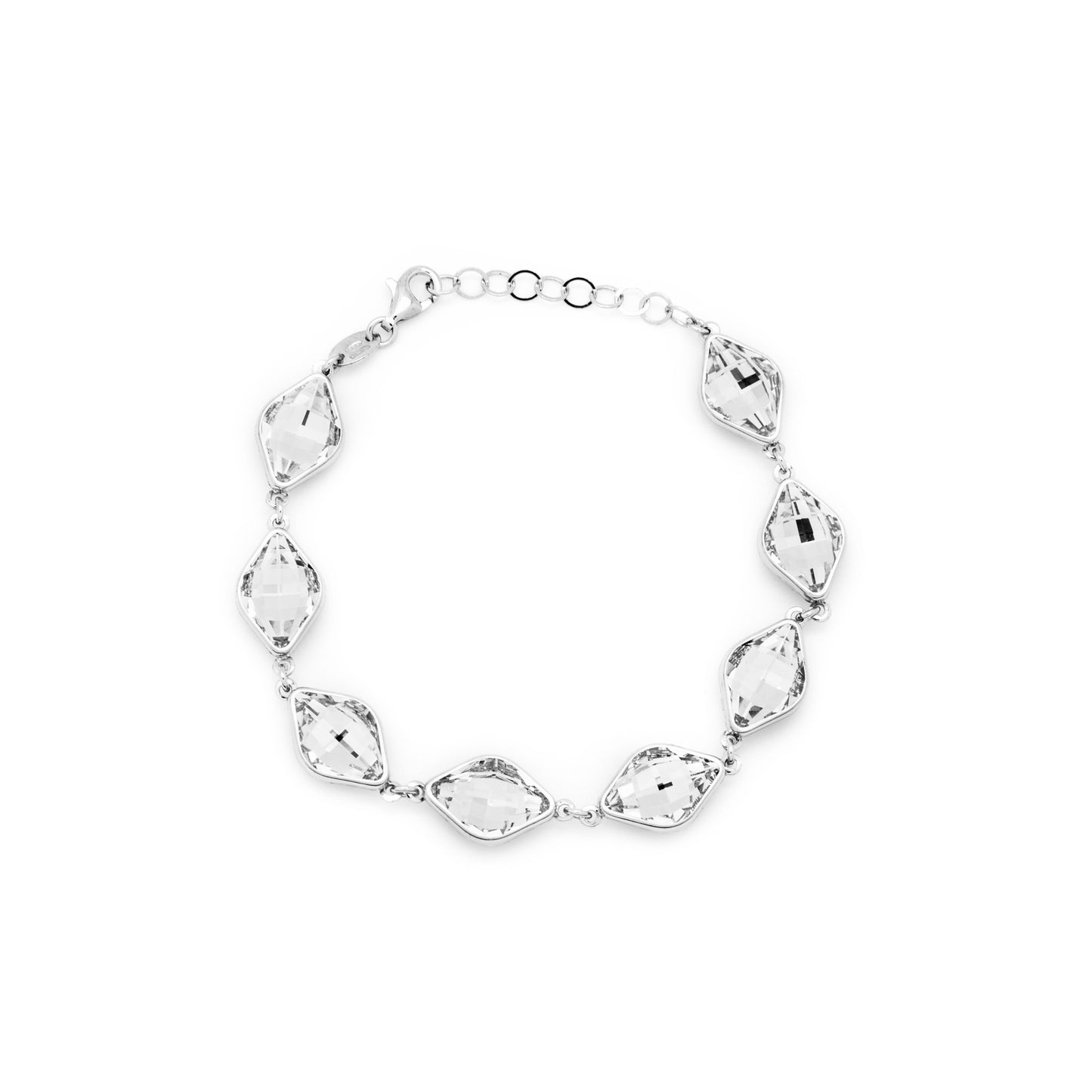 Pulsera cristal en Plata baño rodio de Classic