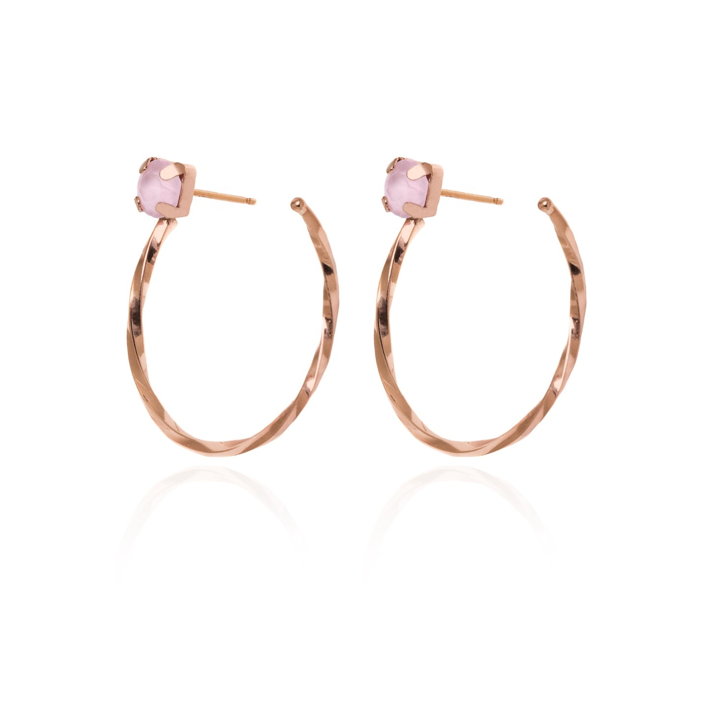 Rose Gold plated Sterling Silver Hoop earrings crystal from Maia