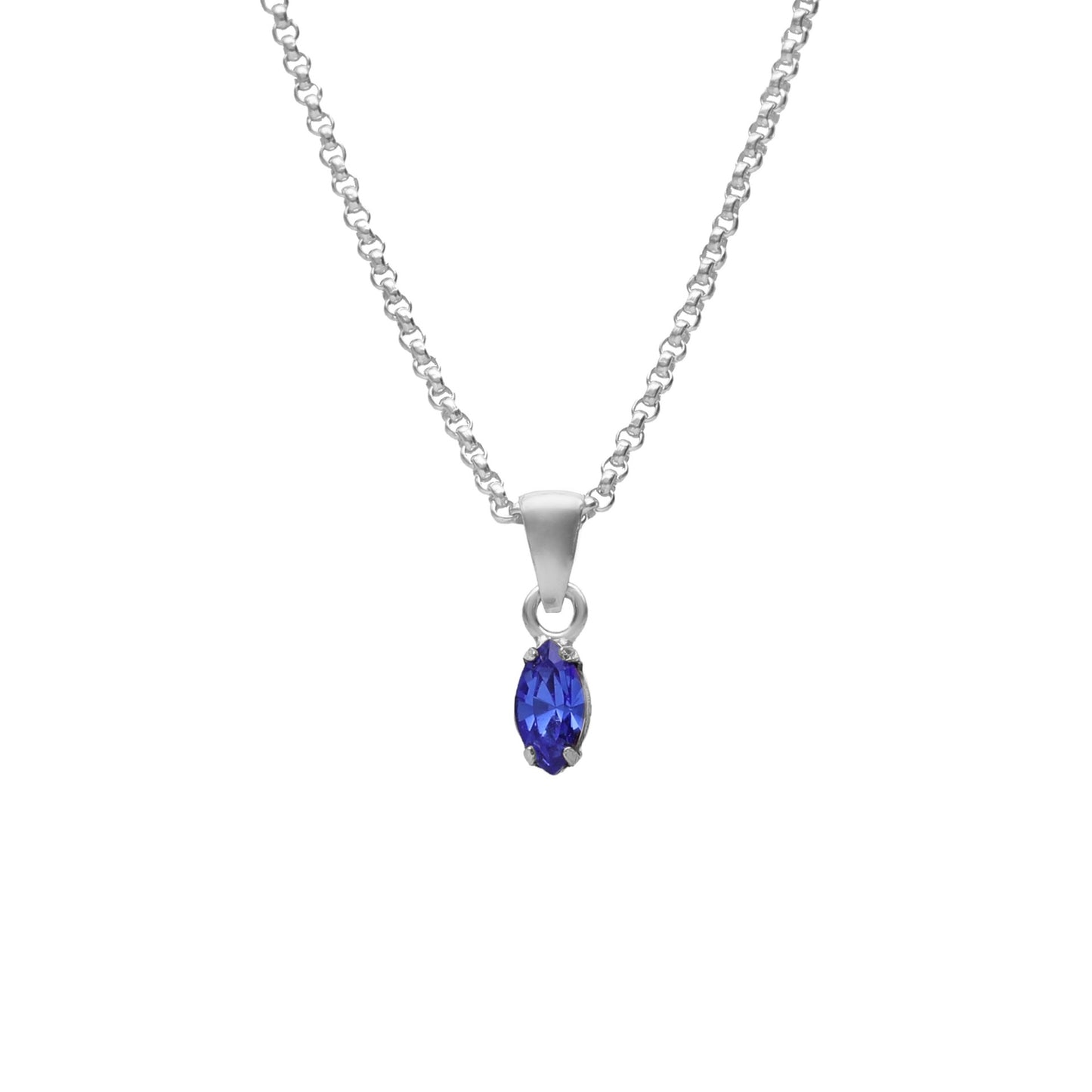 Rhodium Plated Sterling Silver Short necklace crystal from Bianca