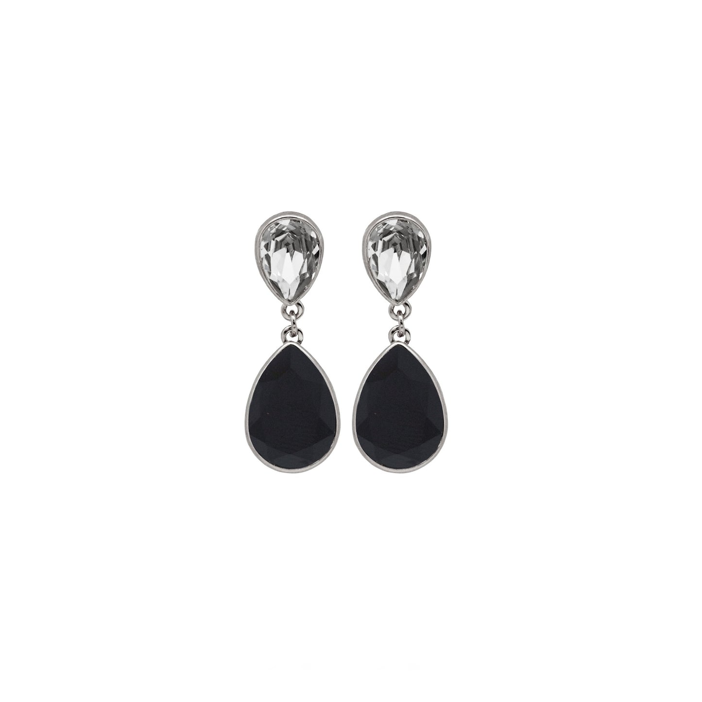 Rhodium Plated Sterling Silver Long earrings drop crystal from Essential