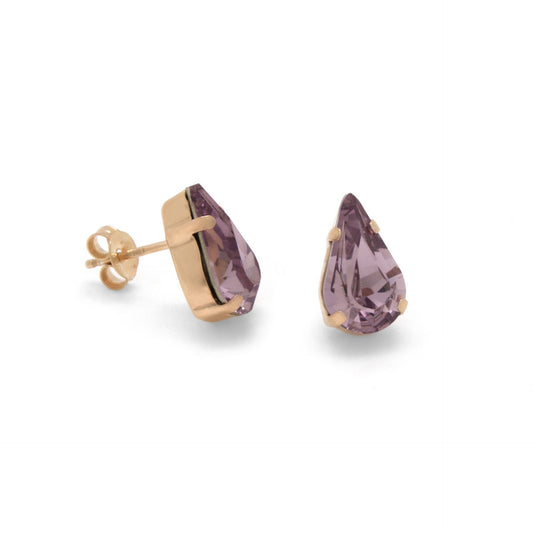 Rose Gold plated Sterling Silver Stud earrings crystal from Drop