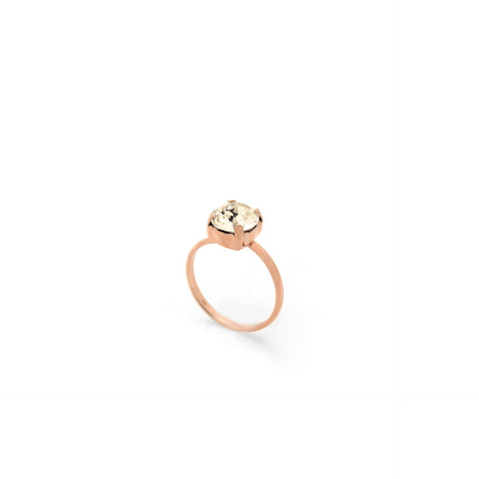 Anillo círculo cristal en Plata baño Oro Rosa de Celine