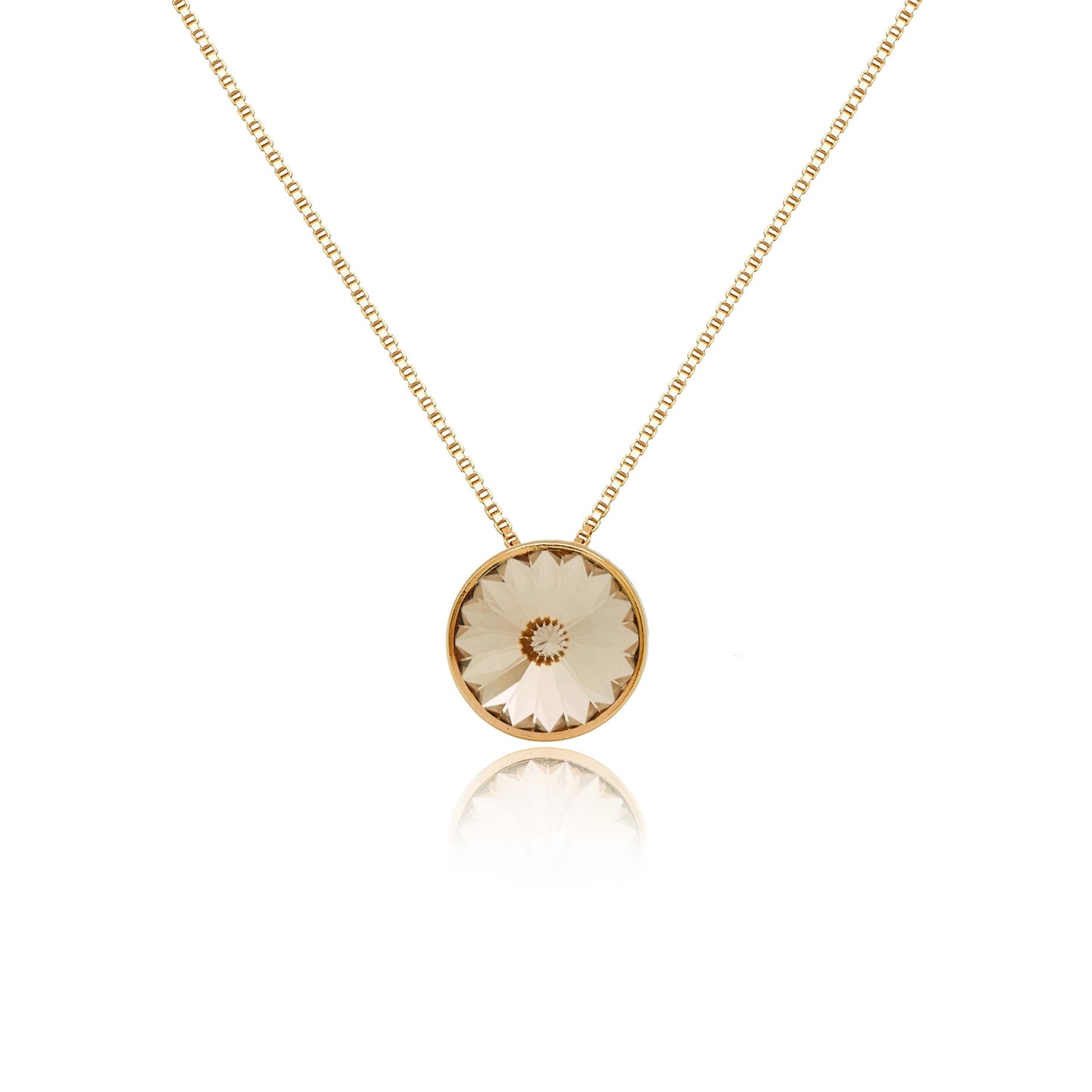 Gold plated Sterling Silver Short necklace 11,5mm circle crystal from Basic