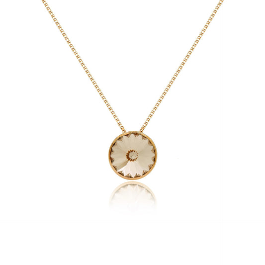 Gold plated Sterling Silver Short necklace 11,5mm circle crystal from Basic