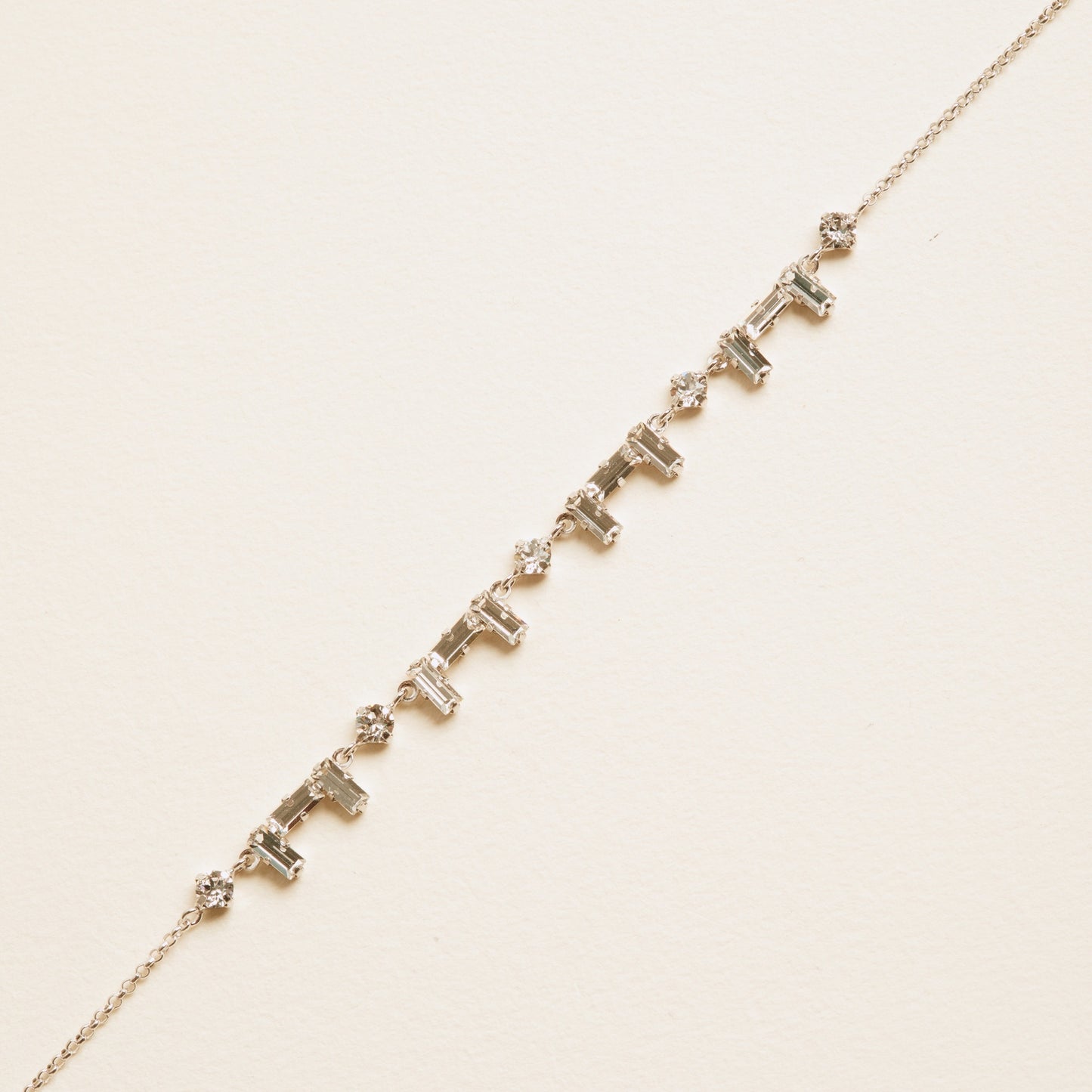 Rhodium Plated Sterling Silver Short necklace crystal from Esgueva