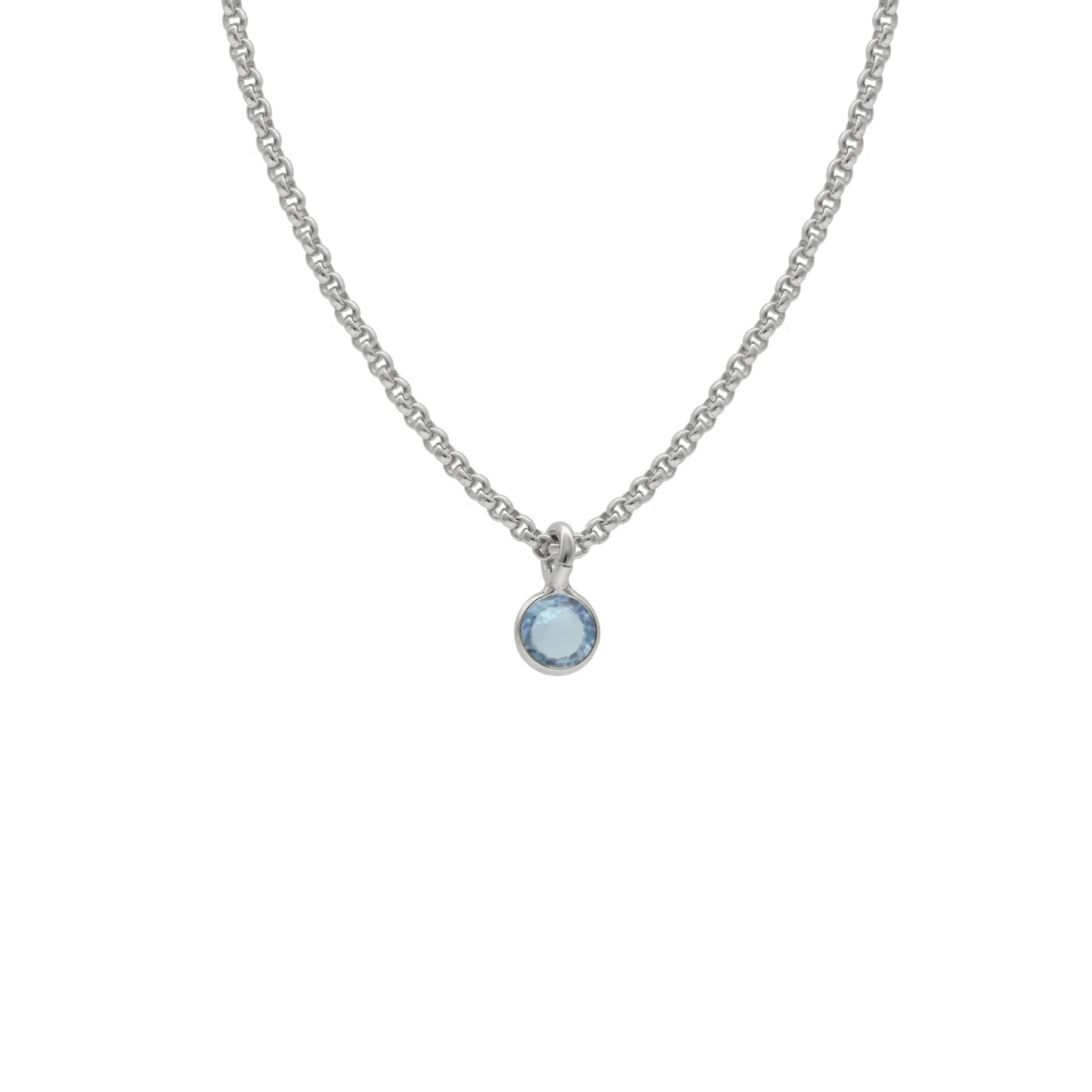 Rhodium Plated Sterling Silver Short necklace circle crystal from Lis