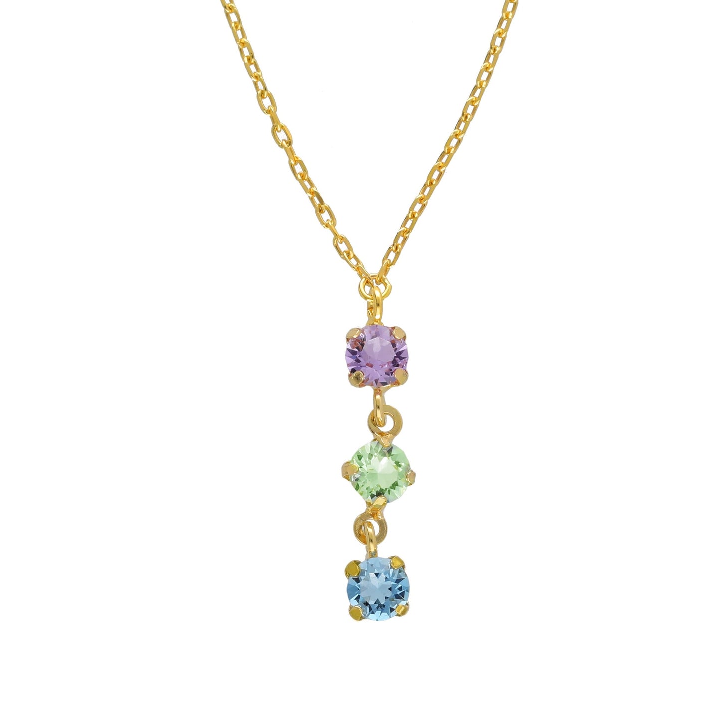 Sterling Silver Short necklace multicolor crystal from Ryver