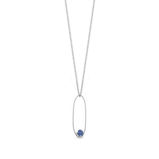 Rhodium Plated Sterling Silver Long necklace crystal from Arty