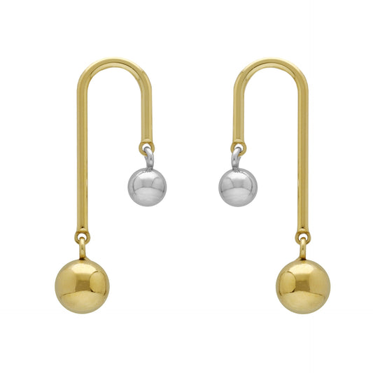 Rhodium and Gold plated Sterling Silver Long earrings  sphere from Copenhagen