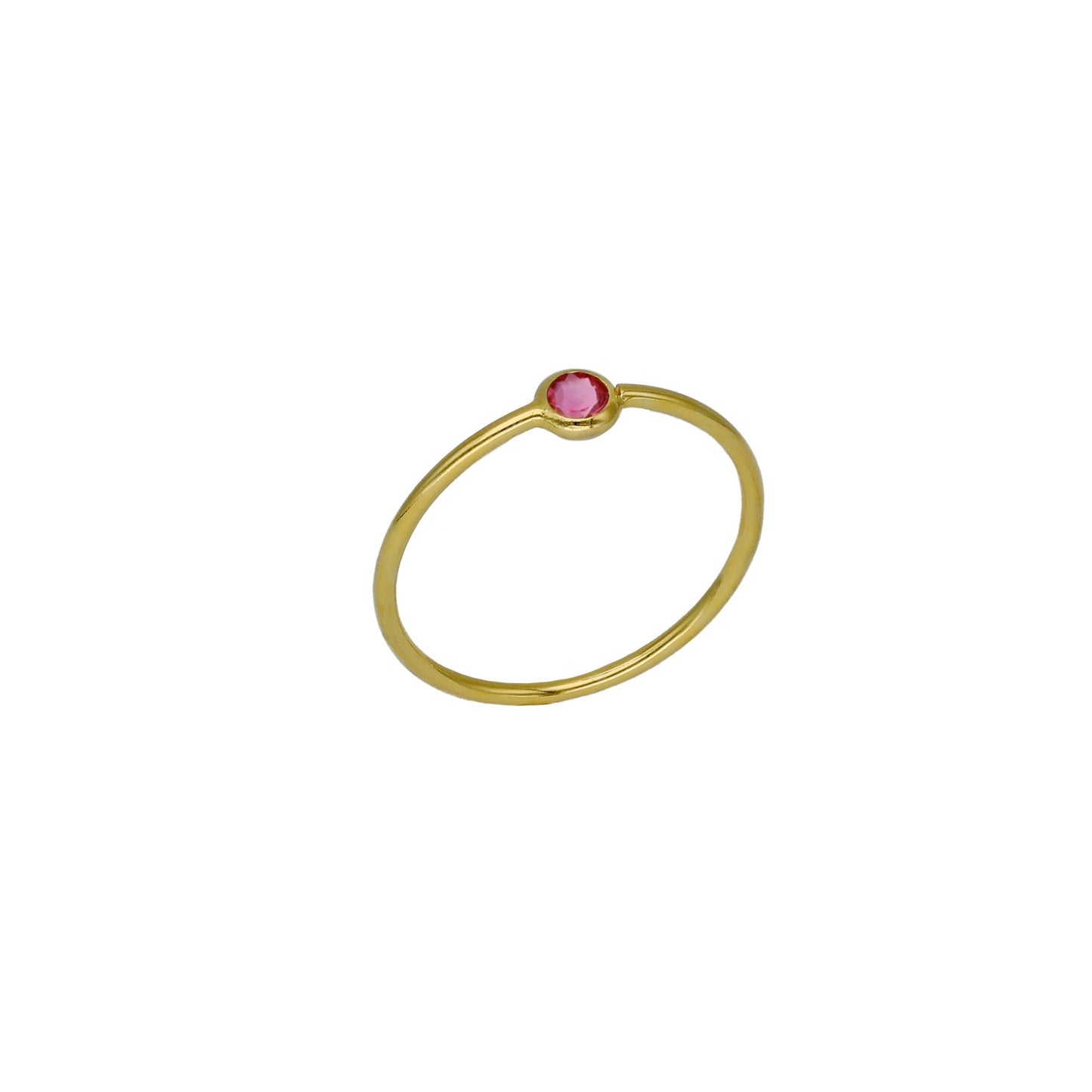 Gold plated Sterling Silver Ring circle crystal from Lis