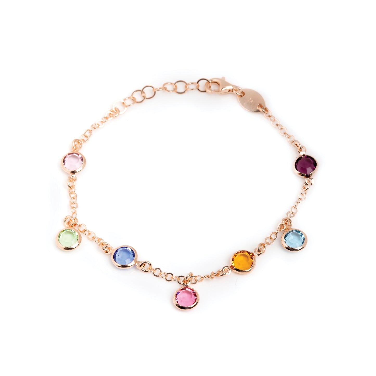 Pulsera cristal multicolor en Plata de Basic