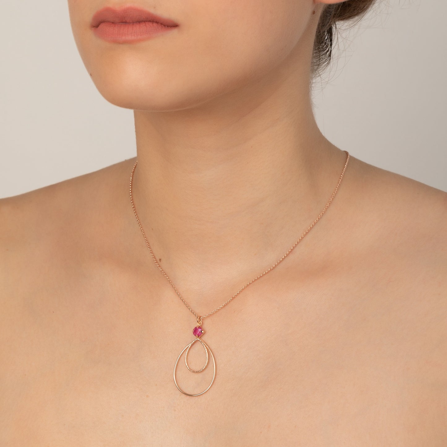 Rose Gold plated Sterling Silver Long necklace drop crystal from Arty