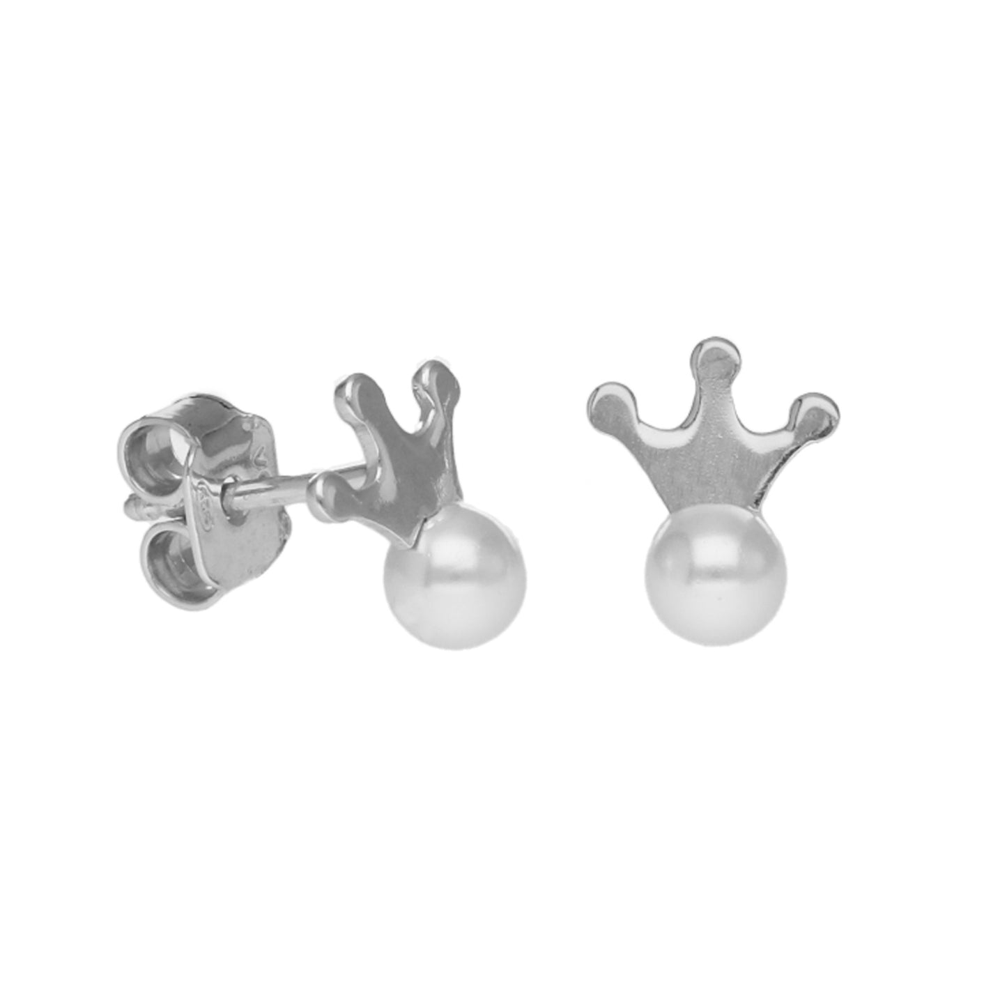 Sterling Silver Stud earrings crown crystal from Magic