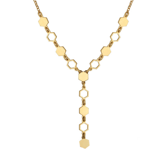 Gold plated Sterling Silver Short necklace hexagonal from Honey