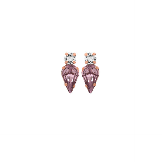 Rose Gold plated Sterling Silver Short earrings crystal from Drop