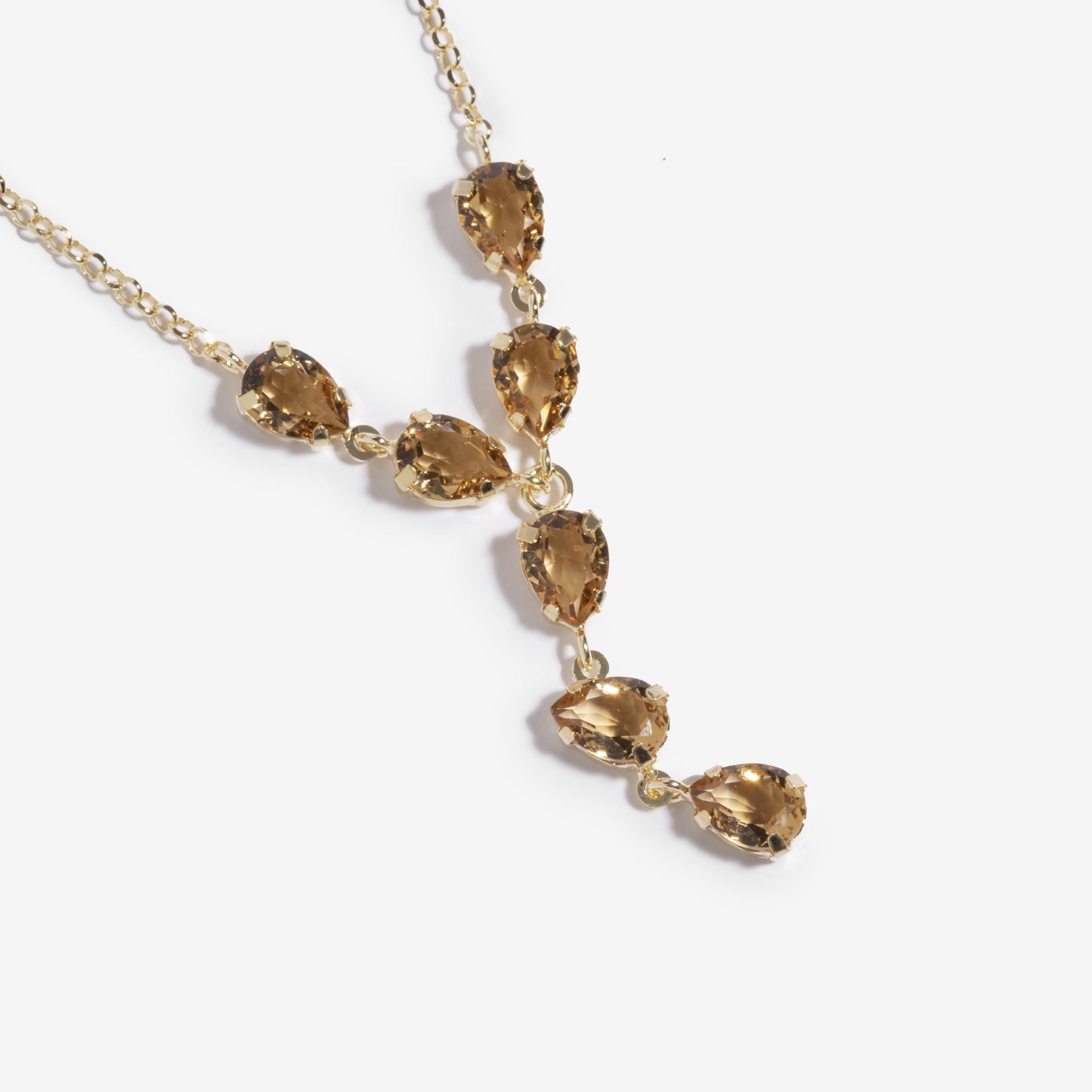 Gold plated Sterling Silver Short necklace drop crystal from Magnolia