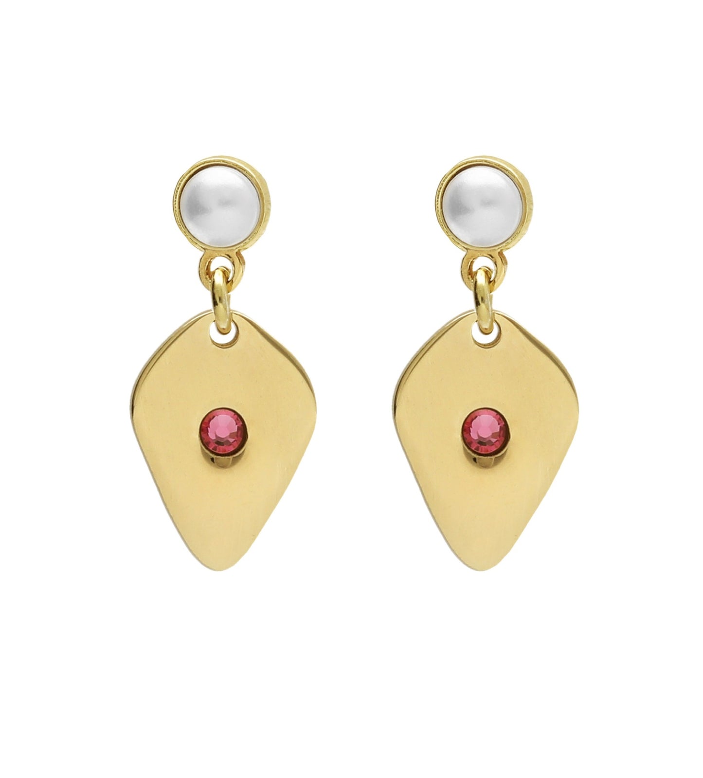 Gold plated Sterling Silver Short earrings crystal from Greta