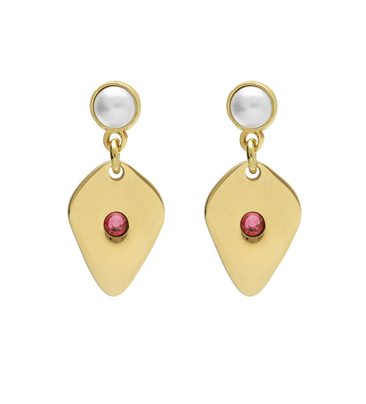 Gold plated Sterling Silver Short earrings crystal from Greta