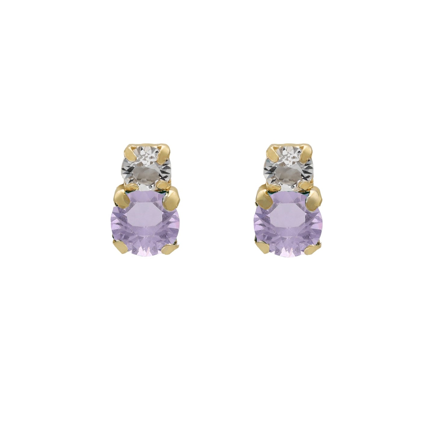 Gold plated Sterling Silver Short earrings crystal from Jasmine